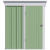Outsunny 5x3ft Garden Shed, Steel Small Shed, Outdoor Lean-to Shed with Adjustable Shelf, Lock and Gloves for Patio, Garden, Green without Foundation Kit