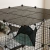 PawHut Cat Cage Indoor, DIY 4 Tier Wire Cat Enclosure with Hammock, Ramps, Doors, Jumping Platforms, Detachable Catio Indoor for 1-3 Cats, 105 x 105 x 140 cm, Black