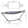Outsunny 298 x 117cm Hammock with Stand Camping Hammock with Portable Carrying Bag, Adjustable Height, 120kg Load Capacity, White Stripe