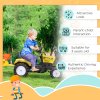 HOMCOM Kids Pedal Go Kart, Children Ride on Digger, Ride on Toy Car, Excavator Tractor Digger Dumper for Kids 3 Years, Yellow