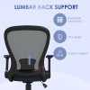 Vinsetto Mesh Office Chair, Ergonomic Computer Desk Chair with Flip-up Armrest, Lumbar Back Support, Adjustable Height, Swivel Wheels, Charcoal Grey