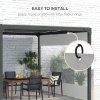 Outsunny 2 Pack Pergola Gazebo Side Panels with Large Window, for 3(m) Long Garden Pergola, 3x2m Gazebo Side Curtains Replacement, Grey