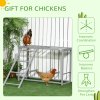 PawHut Chicken Activity Play with Swing Set, Wooden Chicken Coop Accessory with Multiple Chicken Perches & Hen Ladder for 3-4 Chickens, Grey