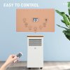 HOMCOM 10000 BTU Air Conditioning Unit, 3-in-1 Portable Air Conditioner, Dehumidifier, Cooling Fan with Remote, LED Display, 2 Speeds, 24H Timer, Window Venting Kit, 30m²