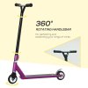 HOMCOM Stunt Scooter, 360 Entry Level Tricks Scooter w/ Lightweight Aluminium Deck and ABEC 7 Bearing, For Age 14+ Beginners, Purple