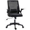 Vinsetto Mesh Office Chair, Desk Chair with Lumbar Support, Flip-up Armrest, Swivel Wheels, Adjustable Height, Black