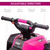 HOMCOM 12V Electric Quad Bike for Kids Ride On Car Toy, with Forward Reverse Functions, LED Headlights, Music, for Ages 3-5 Years - Pink