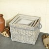 Outsunny Set of 3 Log Baskets for Wood Burner Indoor, Round torage Basket with Lining and Rope Handles for Fireside Storage, Blankets, Beige