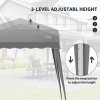 Outsunny 3 M x 3 M Base/ 2.5 M x 2.5 M Top Pop Up Gazebo, 2 Person Setup Instant with Carry Bag, Height Adjustable Slant Leg Party Tent Instant Event Shelter for Garden, Patio, Grey