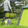 Outsunny Inflatable Camping Tent w/ Hand Pump, Easy Setup 1/2 Person Blow Up Tent Waterproof 190T Taffeta w/ Mesh Windows, Doors and Carry Bag, Green