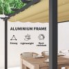 Outsunny 3 x 4m Pergola with Retractable Roof, Aluminium Frame Garden Gazebo Canopy Outdoor Sun Shade Shelter for Grill, Patio, Deck, Khaki