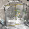 Outsunny 6 x 2.5ft Polycarbonate Greenhouse, Walk-In Green House with Sliding Door, 5-Level Roof Vent, Rain Gutter, Garden Plants Grow House with Aluminium Frame and Foundation, Dark Grey