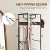 HOMCOM Coat Rack, Freestanding Coat Stand with 3 Shelves and 8 Hooks, Clothes Stand for Entryway, Hallway, Bedroom, 170 x 38.5 x 30 cm