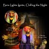 Outsunny 160 cm Life Size Halloween Animated Standing Witch & Skull Staff with Glowing LED Eyes & Head, Spooky Witch Scary Halloween Decorations, Battery Operated, Indoor Party Props