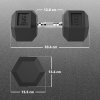 HOMCOM 2x15KG Rubber Hex Dumbbell Portable Hand Weights Dumbbell for Home Gym Workout Fitness