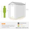 Outsunny 4 x 6ft Plastic Garden Storage Shed with Ventilation Slots and Lockable Door, Polypropylene Outdoor Storage Tool House with Foundation Kit, Grey