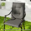Outsunny Set of 4 Garden Chair Cushions with Backs, 108L x 50W x 5H cm Outdoor Seat Cushions Outdoor Seat Pads with Backrest, Tufted Back, Ties Dining Chair, Light Grey