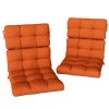 Outsunny 2pc Outdoor Seat Cushions with Backrest, Ties, Water Repellent Seat Pads for Chair, Garden Patio, Orange