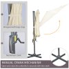 Outsunny 3 x 3(m) Cantilever Parasol with Cross Base, Garden Umbrella with 360 Rotation, Crank Handle and Tilt for Outdoor, Patio, Cream White