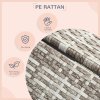 PawHut Wicker Dog Bed, Elevated Rattan Dog House with Removable Cushion and Canopy, for Small and Medium Dogs, 98 x 69 x 70cm - Dark Grey