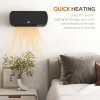 HOMCOM Electric Heater, 2000W Wall Mounted Ceramic Space Heater with Remote Control, 3 Modes, Timer, Overheat Protection for Home, Black