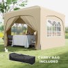 Outsunny 3 x 3(m) Pop Up Gazebo with Sides and Carry Bag, UPF50+, Height Adjustable Party Tent Instant Event Shelter for Garden, Outdoor, Patio, Sand