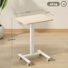 Vinsetto 65 - 48cm Mobile Standing Desk with 4 Rolling Castors, Stand Up Desk on Wheels, Height Adjustable Standing Desk, Over-bed Table for Living Room, Bedroom, Medical, Natural Wood Finish