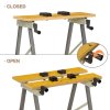 DURHAND 4-in-1 Work Bench, Folding Clamp Table w/ 4 Adjustable Clamping Pegs for DIY Home Garage, Grey
