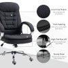 HOMCOM Office Chair Computer Chair Executive Office Chair with Height Adjustable, Comfortable Desk Chair for Home Office Fabric Black