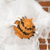 Outsunny 74 Inch Halloween Decorations White Witch Holding Pumpkin Head, Standing Skeleton Ghost Prop Life Size with Light Up Eyes and Body