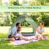 Outsunny 3 Person Camping Tent, Instant Pop Up Tent, Dome Tent with Sewn-in Groundsheet, 2 in 1 Double Layers for Camping, Hiking, Backpacking, Green