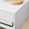 HOMCOM Floating Bedside Table Set of 2 Wall Mounted Nightstand with Storage Drawer and Open Shelf for Bedroom, High Gloss White
