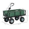 Outsunny Garden Trolley Cart, Heavy Duty Festival Trolley with Removable Liner, Quick-Release Sides, 10