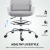 HOMCOM Drafting Chair, Swivel Draughtsman Chair, Ergonomic Office Chair, Mesh Standing Desk Chair with Lumbar Support, Adjustable Foot Ring, Adjustable Height, Grey