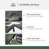 Outsunny 2 Person Camping Tent, Dome Tent with Zipped Doors, Storage Pocket, Portable Handy Bag, Dark Green