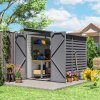 Outsunny 5 x 9ft Galvanised Metal Garden Shed with Foundation Kit, Outdoor Lean-to Shed, Tool Storage House with Lockable Doors, Gloves and 2 Air Vents for Patio, Garden, Grey
