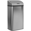 HOMCOM 48L Sensor Bin, Stainless Steel Kitchen Bin with Automatic Soft Close Lid and Fingerprint-Proof for Recycling and Waste, Silver Tone