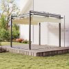 Outsunny 3 x 3(m) Pergola with Retractable Roof Canopy, Aluminium Frame Garden Gazebo Outdoor Sun Shade Shelter for Grill, Patio, Deck, Khaki