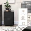 HOMCOM Rolling Metal Storage Locker Cabinet, Industrial Mobile Lockable Cabinet with Adjustable Shelf and Wheels for Home Office Living Room, Black