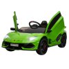 HOMCOM Lamborghini Aventador Licensed 12V Kids Electric Ride On Car Racing Car Toy with Parental Remote Control Battery-powered 2 Motors Music Lights for 3-8 Years Old Green