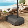 Outsunny 90kg Cantilever Parasol Base with Wheels, Water and Sand Filled Umbrella Stand Weights for Garden Banana Parasol with T-shaped Cross Base and Handle, Black