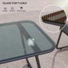 Outsunny 4 Piece Rattan Garden Furniture Set, Wicker Patio Outdoor Furniture Set with Loveseat, Armchairs, Glass Top Coffee Table and Cushions for Patio, Conservatory, Balcony, Grey