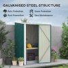 Outsunny 5ft x 3ft Lean to Garden Shed, Metal Outdoor Storage Shed with Single Lockable Door, Tool Storage Shed for Garden, Patio, Green