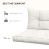 Outsunny 2pc Outdoor Seat Cushions Back Cushions, 60 x 60 x 10cm Water Repellent Seat Pads for Garden Patio Kitchen Office Chairs, White