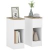 HOMCOM Bedside Tables Set of 2, Modern Side Tables with Drawer and Shelf, Nightstands for Bedroom, Living Room, White