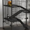 PawHut Hamster Cage with Deep Tempered Glass Bottom, 4 Tier Large Hamster Tank with Hut, Running Wheel, Platforms, Ramps, Food Dish, Water Bottle, for Syrian, Dwarf, Rats, Gerbils, 78.5 x 48.5 x 80cm