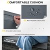 Outsunny 4 Pieces Outdoor PE Rattan Sofa Set with Cushions, Patio Wicker Conversation Furniture Set with Glass Top Coffee Table, Mixed Grey