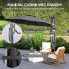 Outsunny 3 x 3(m) Cantilever Parasol with Cross Base, Garden Umbrella with 360 Rotation, Crank Handle and Tilt for Outdoor, Patio, Black