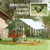 PawHut Walk-in Chicken Run, Galvanised Chicken Coop with Water-Resistant and UV-Resistant Cover, Feeding Door, Hanging Feeder, Perch, Hen Poultry House, for 6-8 Chickens, Ducks, Rabbits, Geese