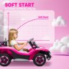 AIYAPLAY Volkswagen E-Buggy Licensed Electric Car for Kids, 12V Kids Electric Ride on with Remote Control, Suspension, Slow Start, LED Lights, USB, Music, Horn, for Ages 3-6 Years, Pink